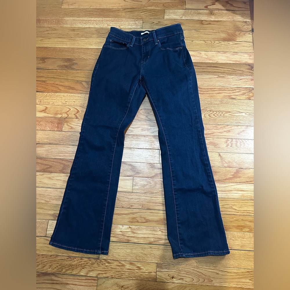 Levi’s Women’s Curvy Bootcut Jeans Dark Wash Stretch Low Rise Sz 28